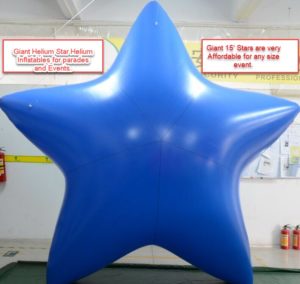 15 ft blue star helium parade balloon