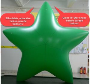 green star helium parade balloon