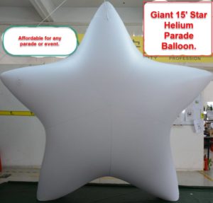 white star Christmas helium parade balloon